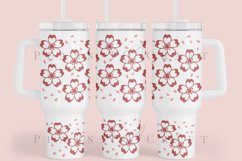 Sakura Petals spring floral  40oz quencher tumbler sublimation full wrap high resolution transparant background