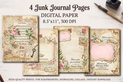 Sakura spring junk journal pages, scrapbook digital papers Product Image 1
