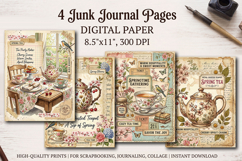 Sakura spring junk journal pages, scrapbook digital papers Product Image 1