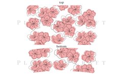 sakura stacked spring floral  40oz quencher tumbler sublimation full wrap high resolution transparant background
