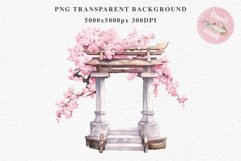 Sakura Torii Arch Cherry Japanese Blossom Flower Floral Gate PNG Watercolor Transparent wedding invitation shirt designs sublimation printable digital bloom  watercolor Sakura Cherry Blossom Spring Floral Branch, Flowers clipart, sublimation wedding art