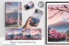 Digital Paper Sakura Trees Mount Fuji Product Image 1