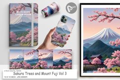 Digital Paper Sakura Trees Mount Fuji Product Image 1