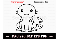 Cute Baby Salamander Doodle Design SVG PNG DXF EPS PDF Product Image 1