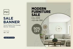 Big Sale on Modern Furniture Banner Design Template Product Image 1