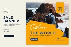 Explore the world travel and adventure sale banner design Product Image 1