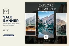 Explore the world travel and adventure sale banner design Product Image 1