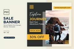 Explore the world travel and adventure sale banner design Product Image 1