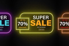 Sale Promotions Editable Vector Neon Product Image 5