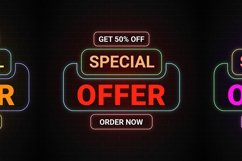Sale Promotions Editable Vector Neon Product Image 8