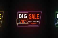 Sale Promotions Editable Vector Neon Product Image 9