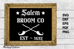 Salem Broom Co SVG | Halloween Witch Door Sign Cut File Product Image 1