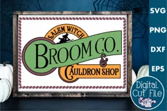 Vintage Farmhouse Halloween Svg Sign, Salem Broom Company Product Image 1