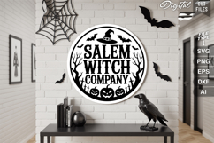 Salem Witch Company SVG File | Halloween Round Sign SVG Product Image 2