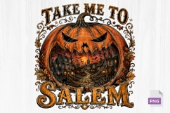 Salem Witch Halloween PNG, Retro Fall Halloween Design, Product Image 1