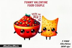 Funny Valentine&#039;s day Food Couple BUNDLE PNG. Product Image 13