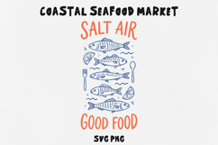 Salt Air Good Food SVG PNG, Coastal Fish Design, Seafood Product Image 1