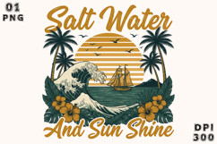 Salt Water and Sun Shine Png,Retro Beach Product Image 1
