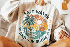 Salt Water And Sunshine PNG, Retro Summer, Hello Summer PNG Product Image 1