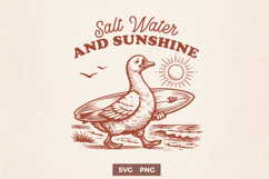 Salt Water and Sunshine SVG - Funny Surfing Goose Beach PNG Product Image 1