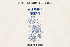 Seashell and Coral Ocean Clipart, Beach Quote Design Product Image 1