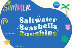 Saltwater Seashells Sunshine Canva Frame Varsity summer Product Image 1