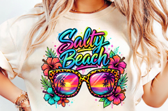 salty beach png, beach sunglasses png, tropical floral png, summer sublimation, coastal shirt design, beach lover gift, floral sunglasses png, vacation shirt png, summer beach design, tropical summer png