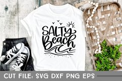 Salty Beach, Hand Lettered with beach doodle SVG Product Image 2