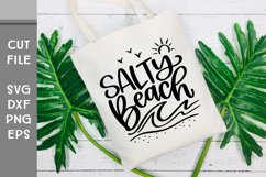 Salty Beach, Hand Lettered with beach doodle SVG Product Image 3