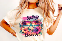 Salty Beach PNG, Hello Summer PNG, Summer Vibes, Beach PNG Product Image 2