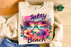 Salty Beach PNG, Hello Summer PNG, Summer Vibes, Beach PNG Product Image 1
