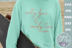 Salty Hair And Sandy Toes | Beach Shirt Svg Design Product Image 1