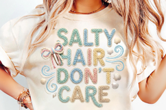 salty hair png, beach summer design, retro beach png, coastal phrase png, ocean lover png, summer shirt design, beach vacation png, seaside shirt png, coastal sublimation, carefree beach png
