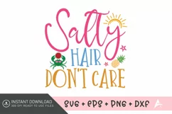 Salty hair don't care SVG , Summer Party SVG Product Image 1