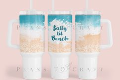 salty lil beach summer quotes 40oz quencher tumbler sublimation full wrap high resolution transparant background