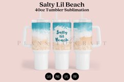 salty lil beach summer quotes 40oz quencher tumbler sublimation full wrap high resolution transparant background