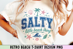 Retro Beach T Shirt Design, Distressed Coastal Sublimation. Product Image 1