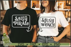 Salty Pirate and Saucy Wench Matching Pirate SVG Files Product Image 1
