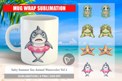 Salty Summer Sea Animal Mug Wrap Product Image 1