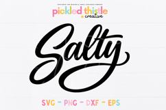 Bold script “Salty” design styled for beach and summer projects, ideal for Cricut and Silhouette cutting machines.