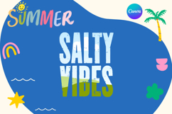 salty vibes Canva Frame Varsity summer Product Image 1