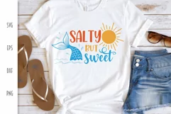 Summer & Mermaid SVG - Salty but Sweet Cut File Product Image 1