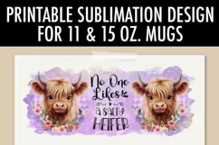 Don't Be A Salty Heifer | 11 & 15 oz Mug Sublimation Design Product Image 2