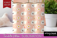 Samoyed Dog Tumbler Wrap Cute Chibi Puppy Tumbler PNG Product Image 1