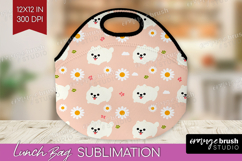 Samoyed Dog Lunch Bag Cute Chibi Puppy Lunch Bug PNG Product Image 1