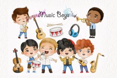Music boys , music Instruments clipart NG file - 300 dpi Product Image 1