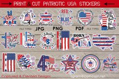 PRINT &amp; CUT Patriotic,4th Of July, USA Clip Art- Stickers Product Image 1