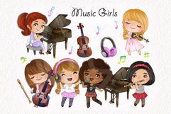 Music girls , music Instruments clipart NG file - 300 dpi Product Image 1