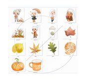 Cute girls Autumn Clipart, Fall clipart PNG files. Product Image 2