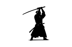 Samurai High Strike Silhouette Illustration Design Product Image 1